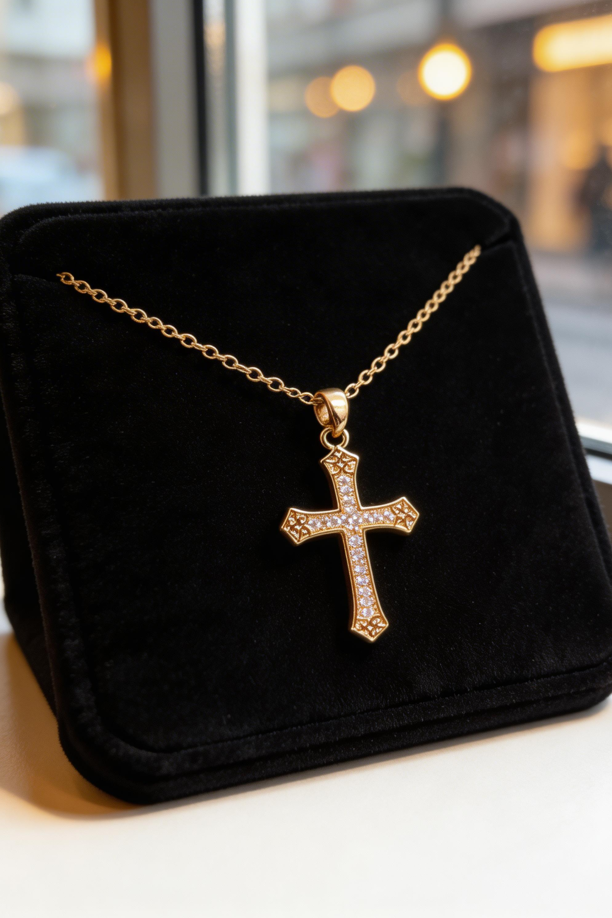 RADIANT CROSS NECKLACE