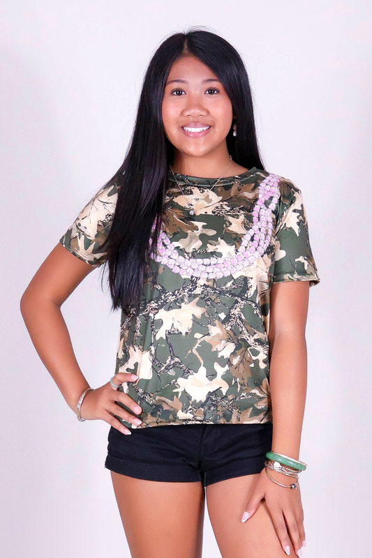 LOKELANI CAMO LEI TEE | KIDS SIZE 2-16