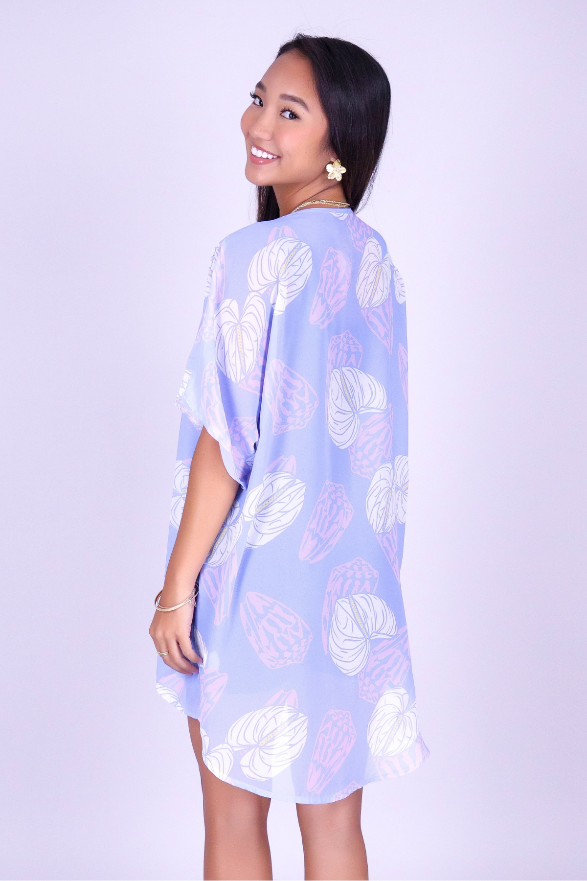 ANTHURIUM SHELL CHIFFON CARDIGAN