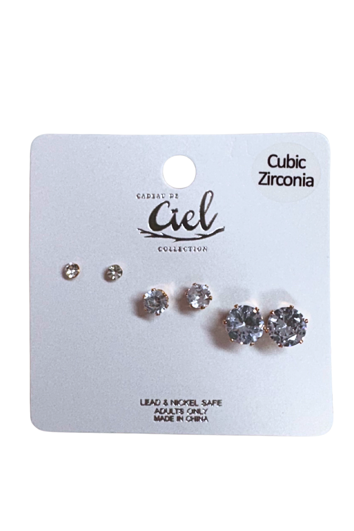 CLASSIC CZ STUD TRIO
