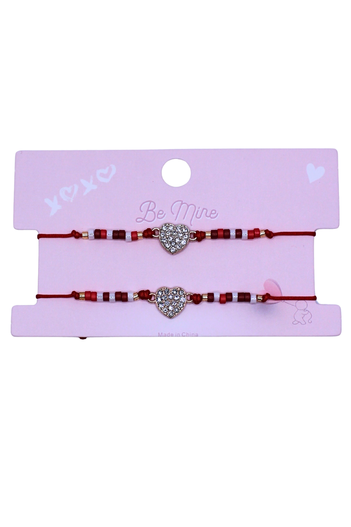 Jeans Warehouse Hawaii - BRACELETS NOVELTY - PINK BEAD HEART BRACELET | By ODIN FASHION CORP