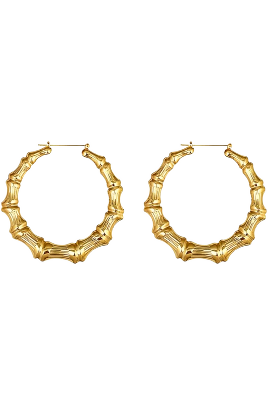 MEDIUM BAMBOO HOOP EARRINGS