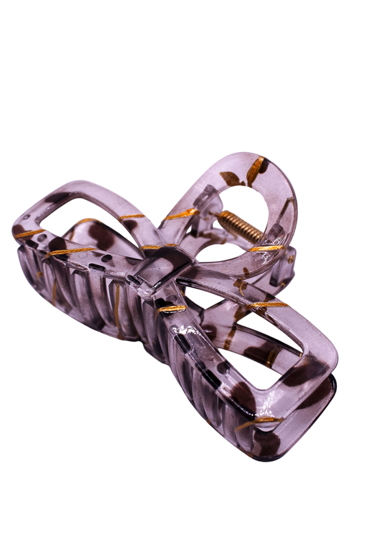 LEOPARD BOW CLAW CLIP