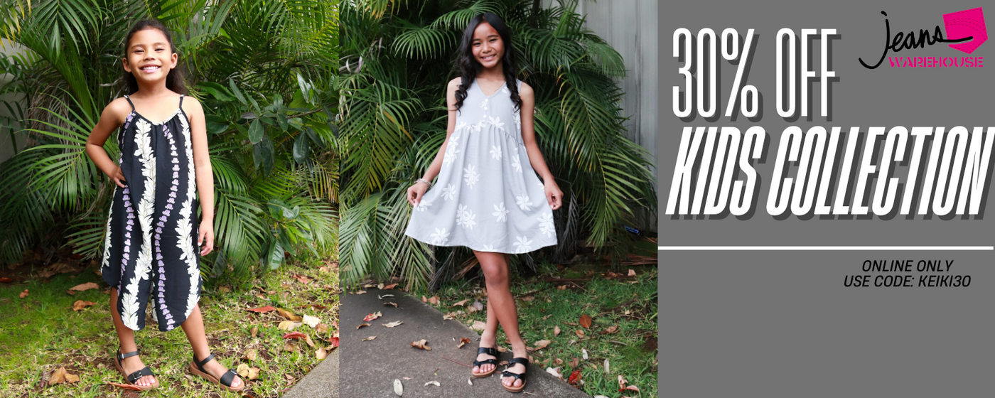 30% Off Kids Collection. Online Only. Use Code: KEIKI30
