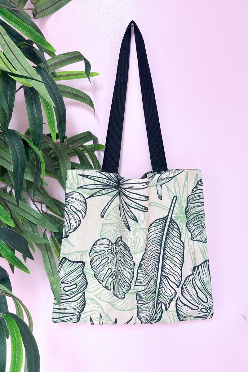 Jeans Warehouse Hawaii - TOTES - TROPICAL LEAF PRINT TOTE | By GREENWELL PROMOTIONS LTD
