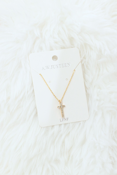 Jeans Warehouse Hawaii - NECKLACE SHORT PENDANT - SMALL GOLD CROSS NECKLACE | By PRINCE CO