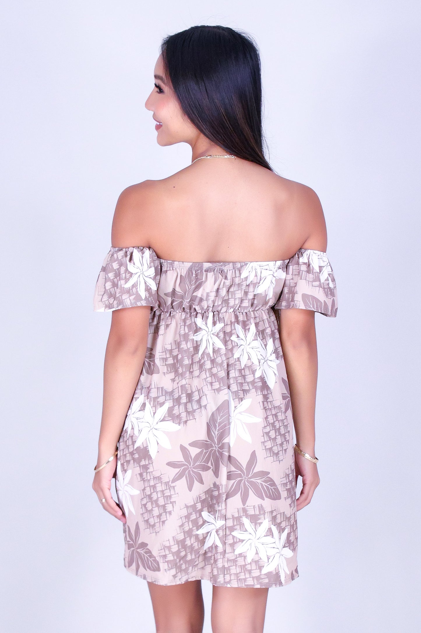 LAUHALA OFF-SHOULDER BABYDOLL DRESS