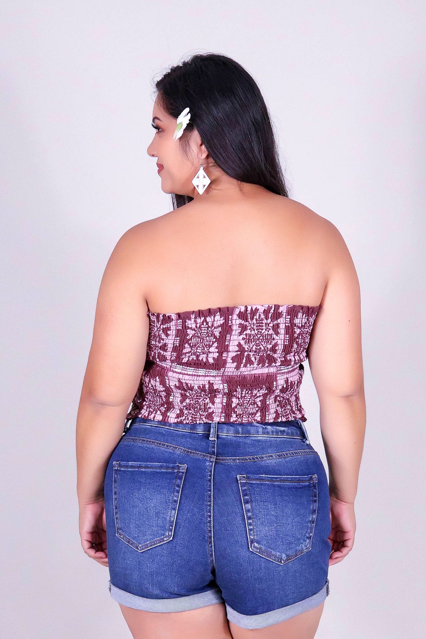 ULEI QUILT SMOCKED TUBE TOP