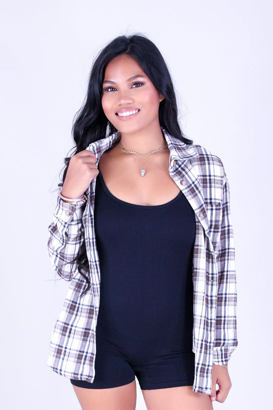FIRESIDE PLAID TOP