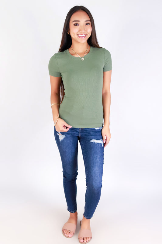 Jeans Warehouse Hawaii - S/S SOLID BASIC - SHE KNOWS BASIC TEE | By POPULAR 21