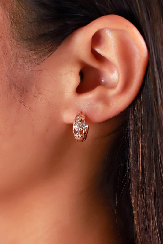 Jeans Warehouse Hawaii - BASIC HOOPS - ETCHED SMALL HOOP EARRINGS | By PRINCE CO