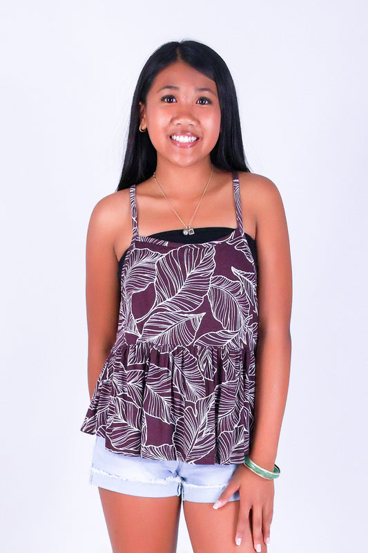 TROPICAL LEAF TOP | KIDS SIZE 2-16