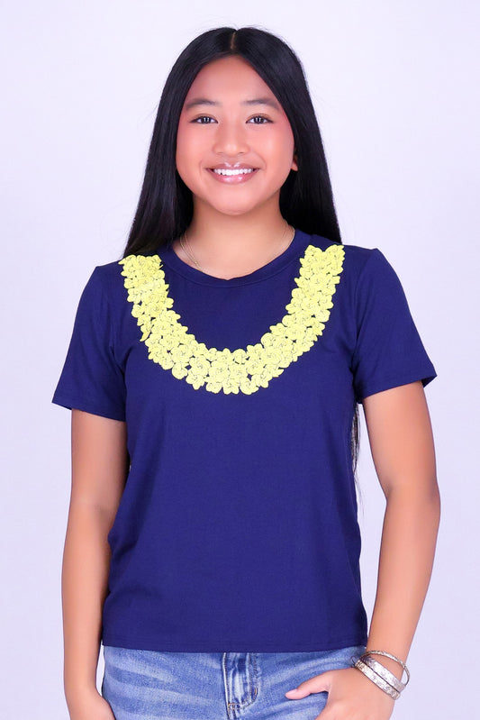 THICK PLUMERIA LEI TEE | KIDS SIZE 2-16