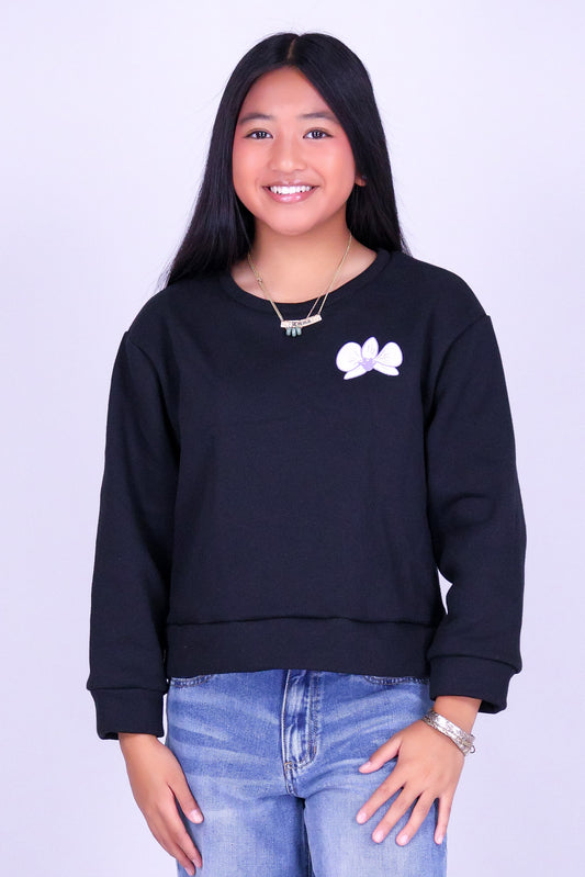 ORCHID CROWN OVERSIZED SWEATER | KIDS SIZE 2-14