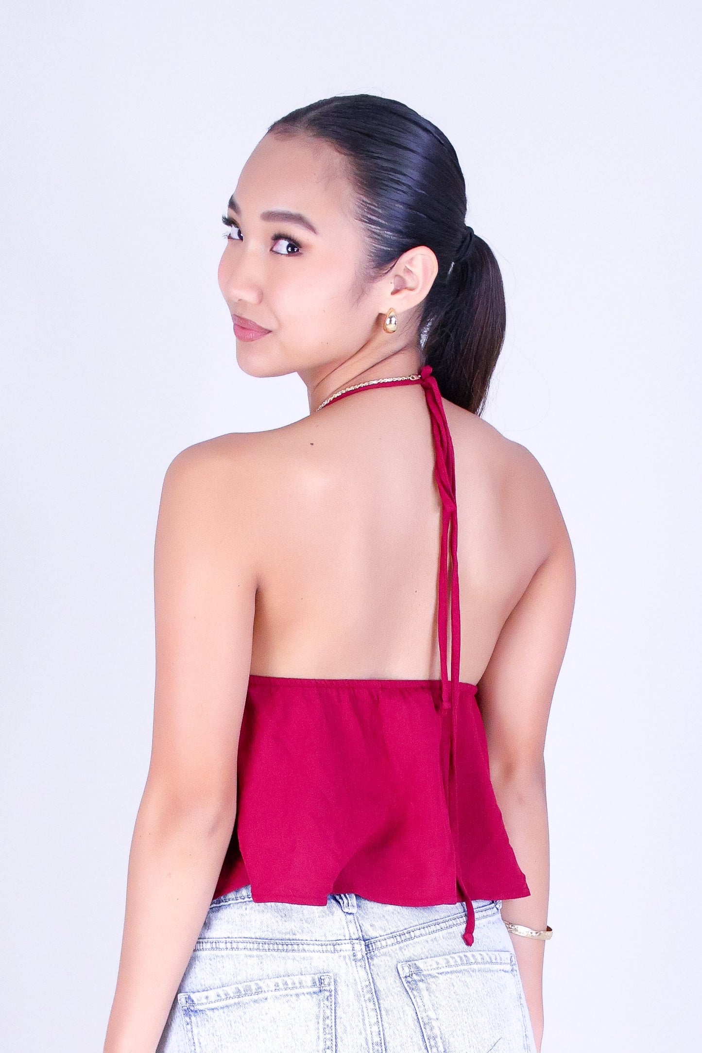 CUTIE TIE HALTER TOP