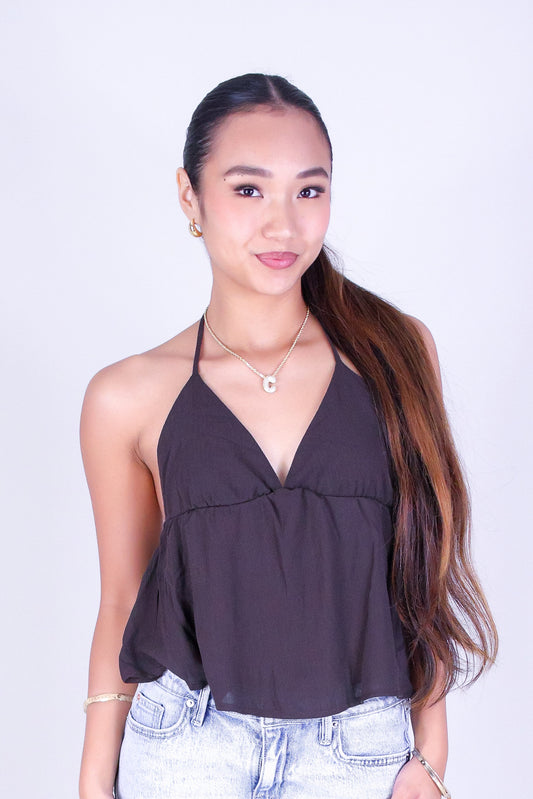 CUTIE TIE HALTER TOP
