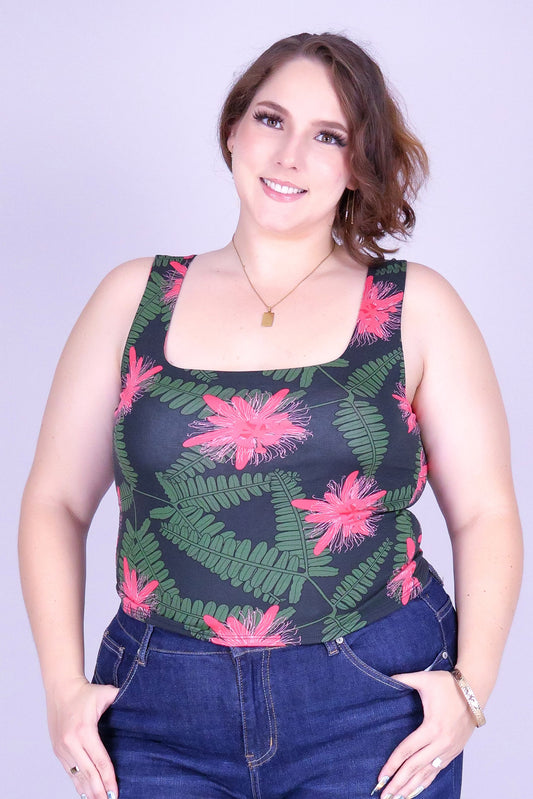 LILIKOI FERN SQUARE NECK TOP