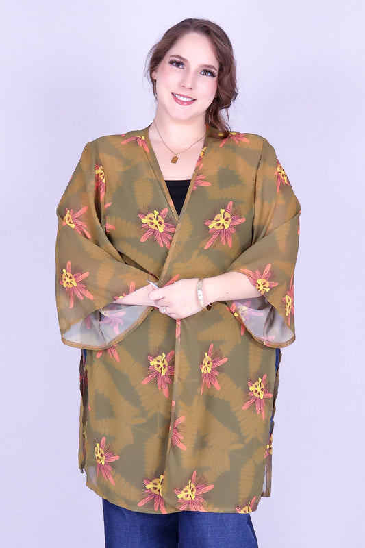LILIKOI FERN CHIFFON CARDIGAN