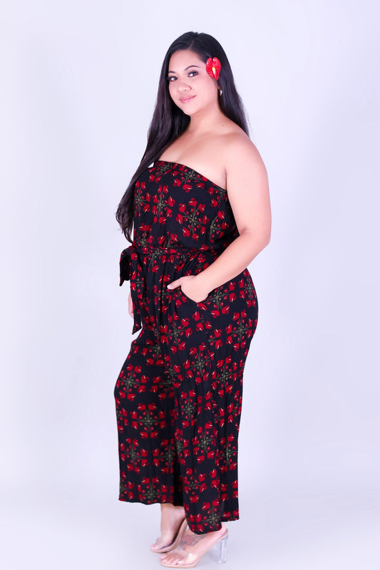 ANTHURIUM QUILT JUMPSUIT