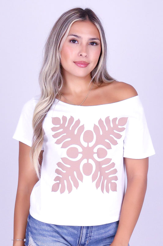 ULU QUILT OFF SHOULDER TEE