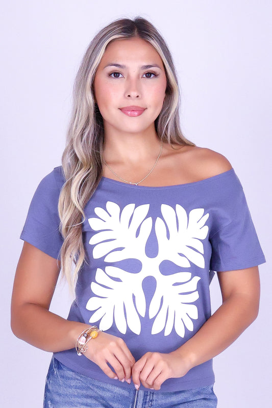 LAUAE QUILT OFF SHOULDER TEE
