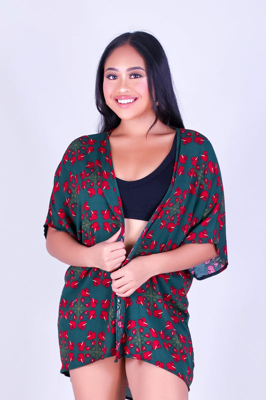 ANTHURIUM QUILT CARDIGAN