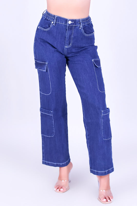 PRETTY POCKETS CARGO JEANS