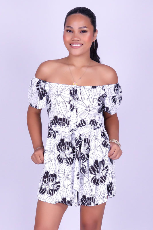 FIELDS OF WONDER OFF SHOULDER ROMPER