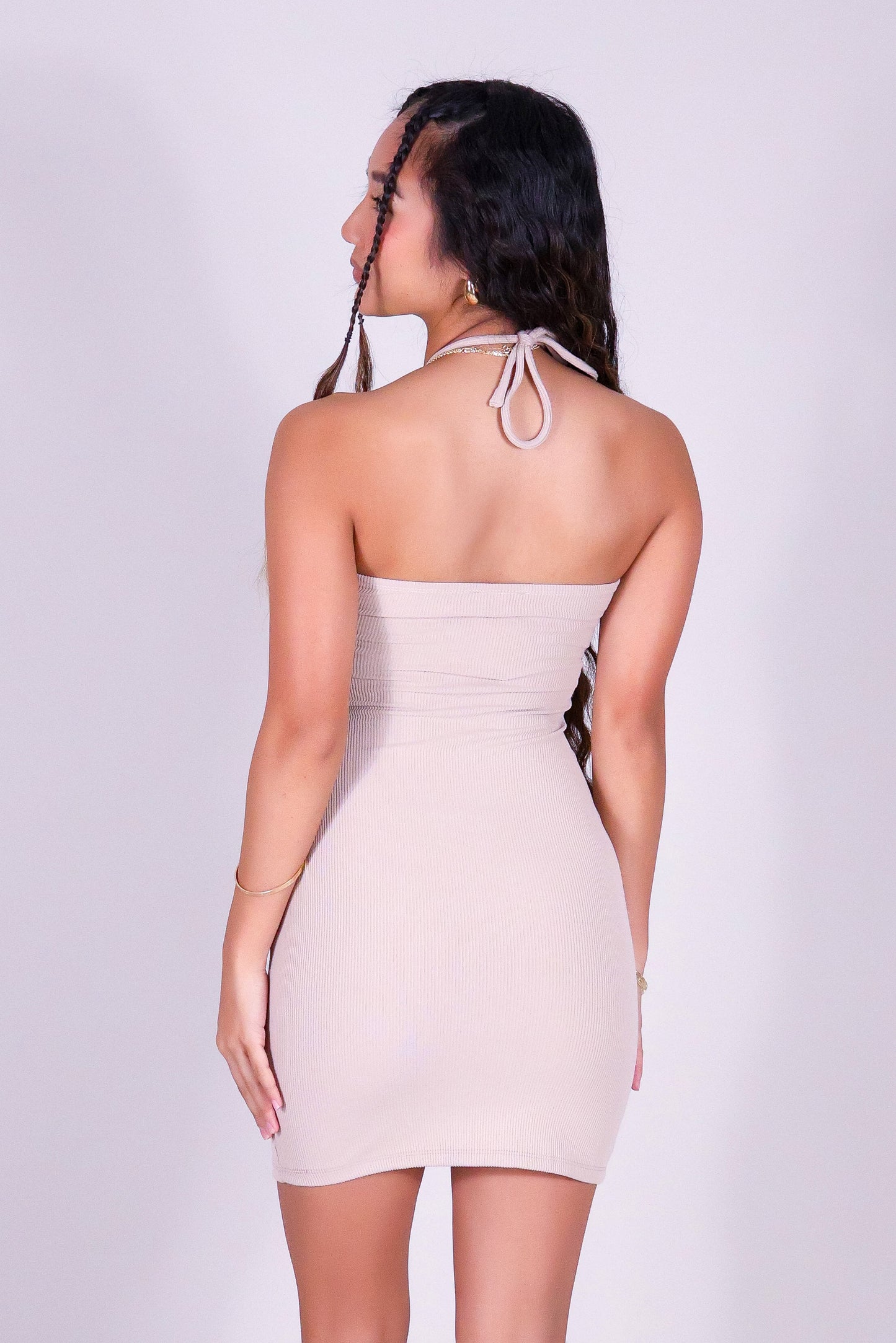 EASY FALL MINI HALTER DRESS