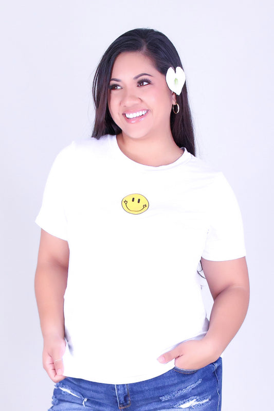 SMILEY FACE SCREEN TEE