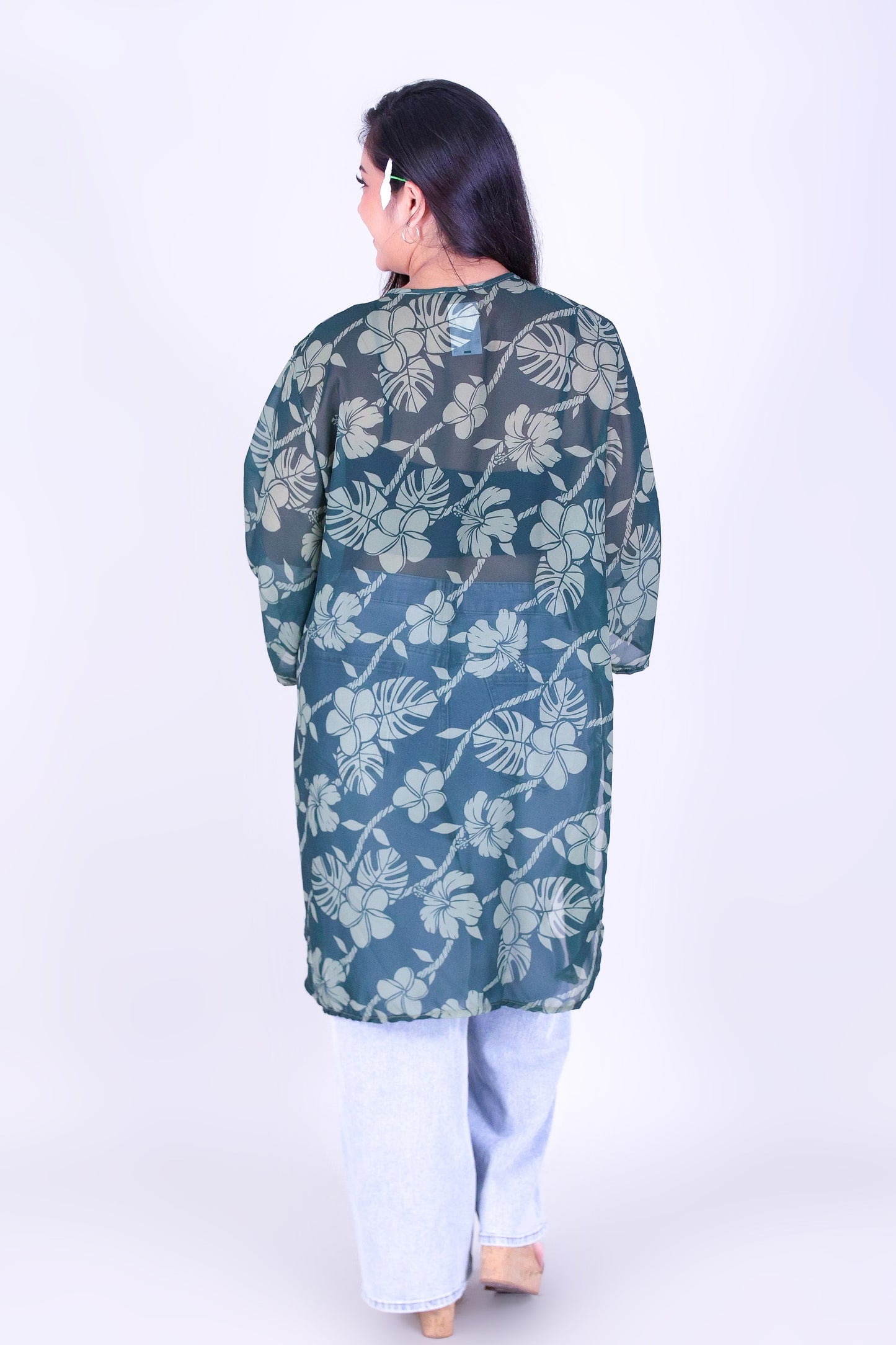 TROPICAL GARDEN CHIFFON CARDIGAN