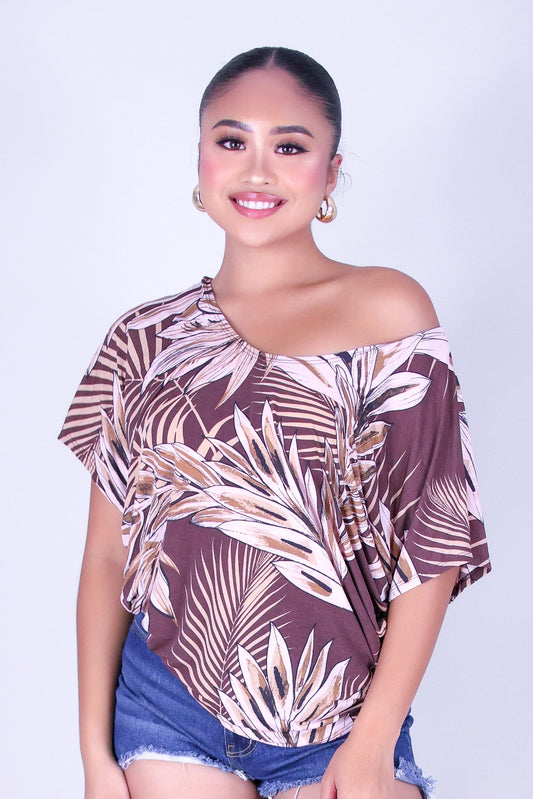 LEAF ME PRETTY DOLMAN TOP
