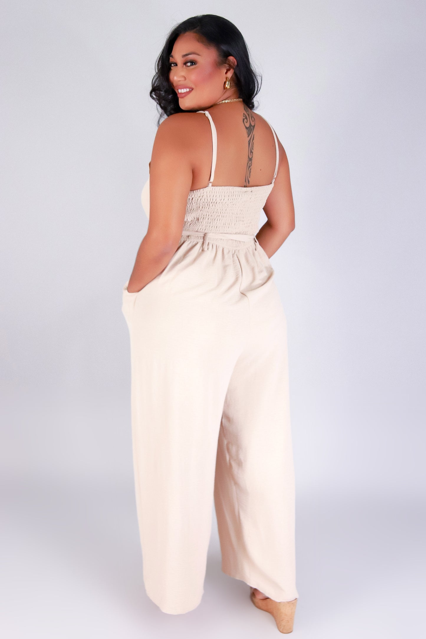 Jeans Warehouse Hawaii - PLUS SOLID JUMPSUITS - LOVELY DAYS JUMPSUIT | By ZENOBIA
