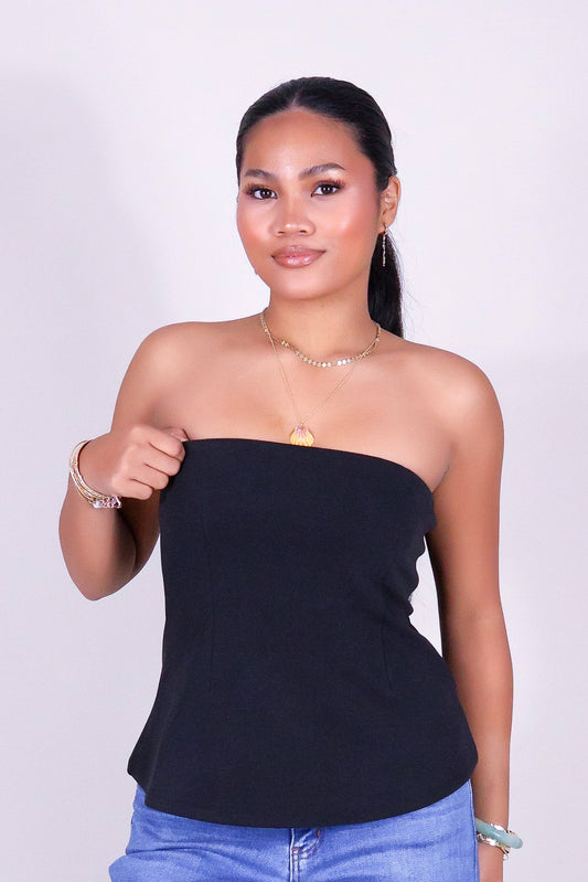 GET IT RIGHT PEPLUM TUBE TOP