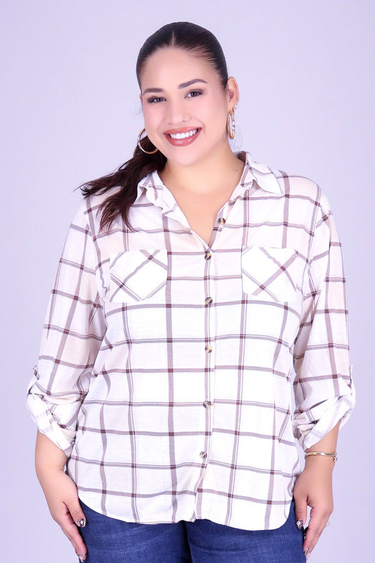 FALL FOR ME PLAID TOP