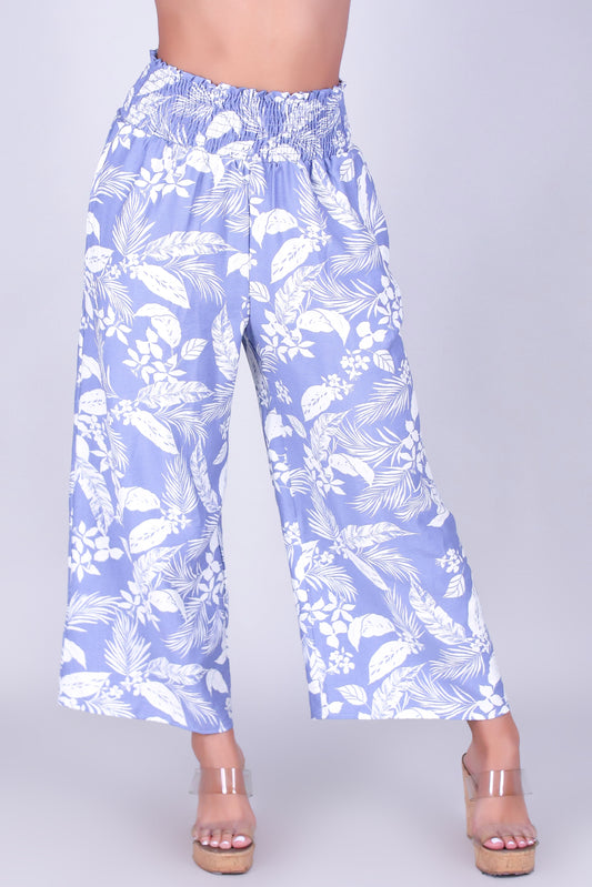 BOTANICAL MUSE SMOCKED WAIST CAPRI'S