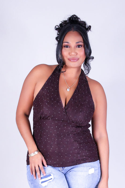 LACED DESIRE HALTER TOP