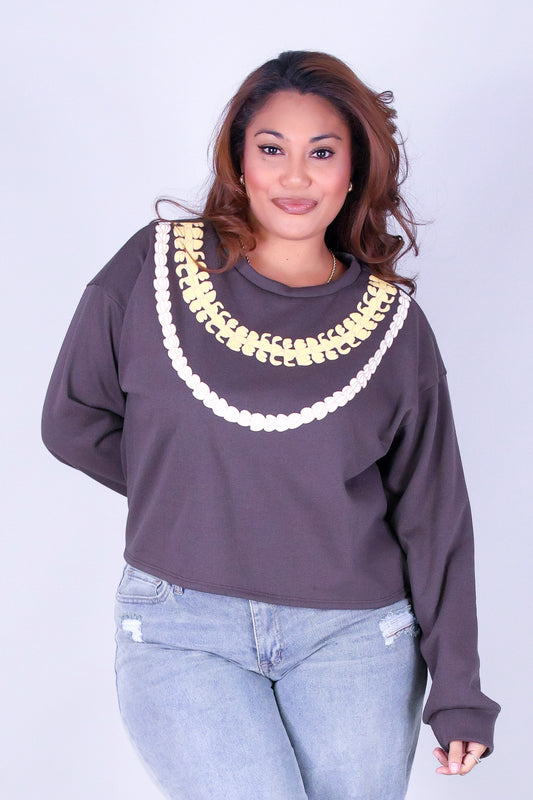 PUAKENIKENI PIKAKE LEI SWEATER