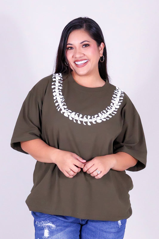 PUAKENIKENI OVERSIZED LEI TEE