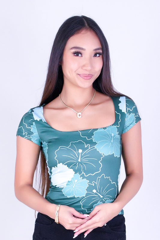MULTI ALOALO SQUARE NECK TOP
