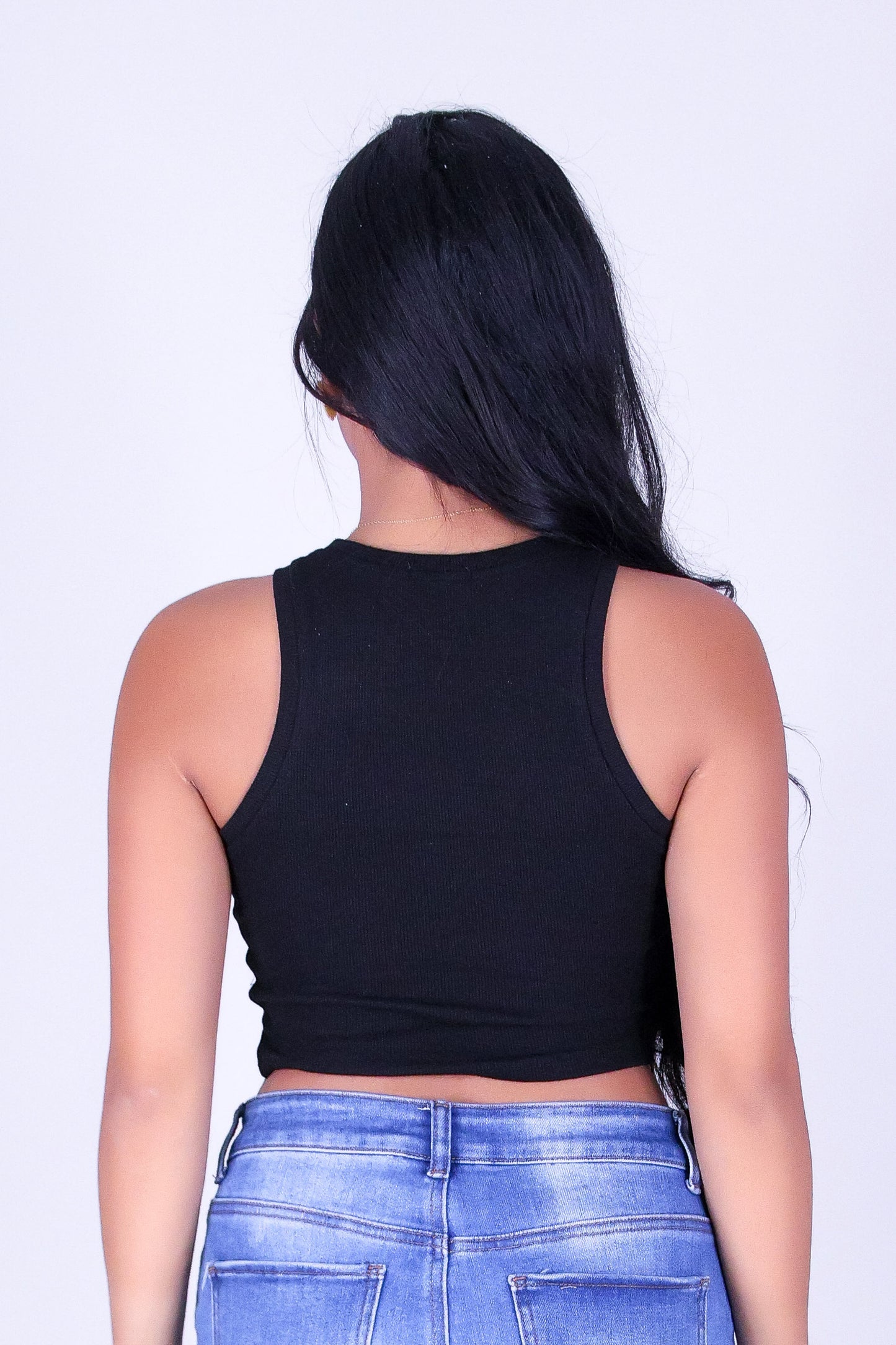 HERE WE GO CROP TANK TOP