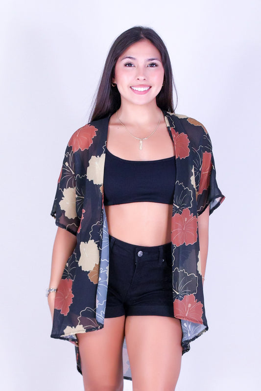 MULTI ALOALO CHIFFON CARDIGAN
