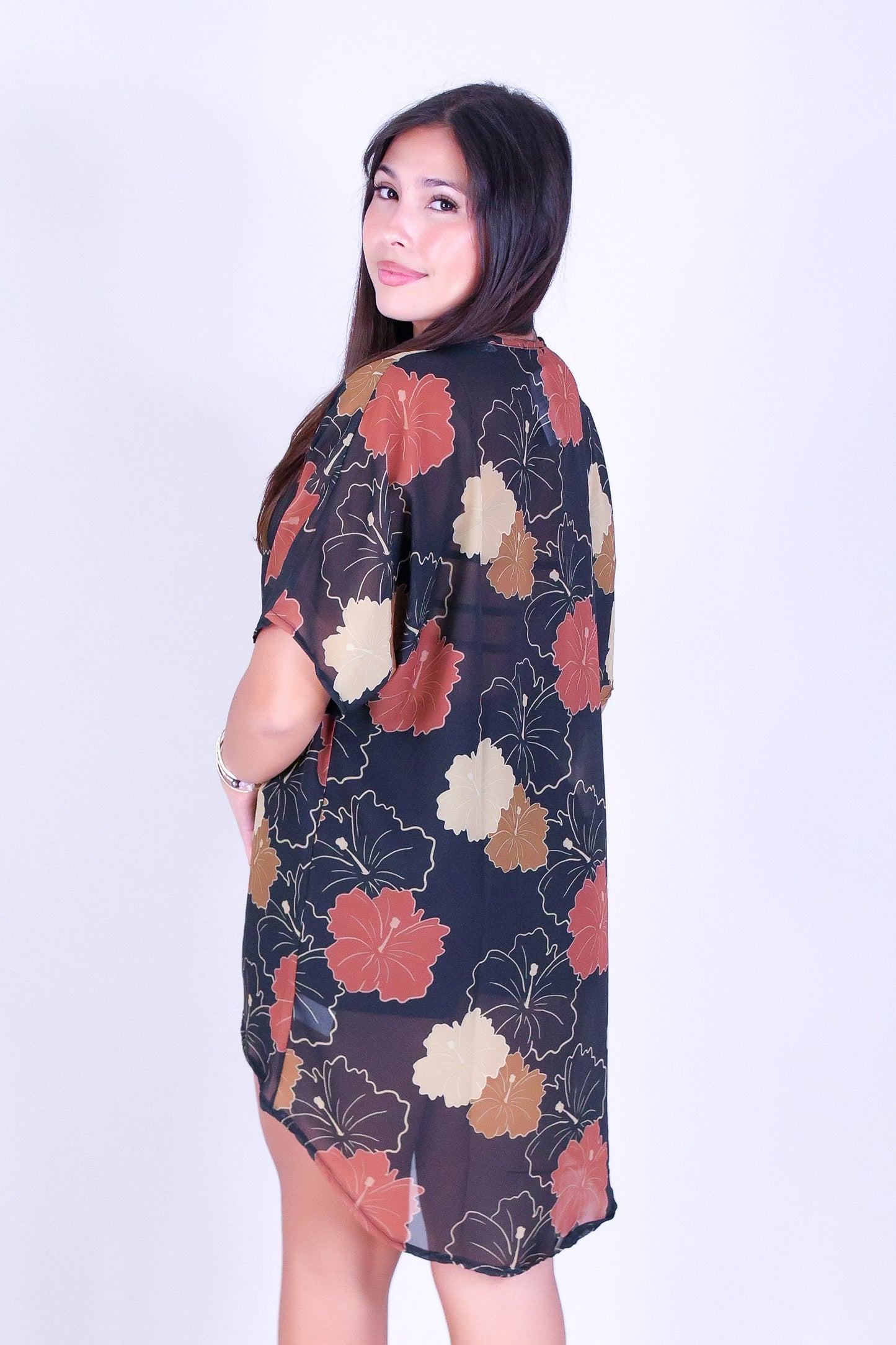 MULTI ALOALO CHIFFON CARDIGAN