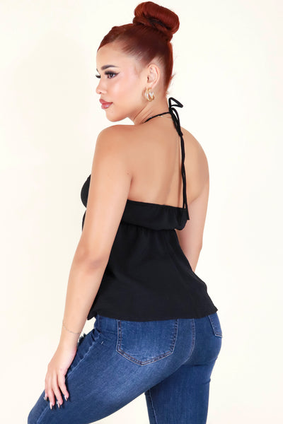 Jeans Warehouse Hawaii - TANK SOLID WOVEN DRESSY TOPS - DOING BETTER HALTER TOP | By PAPERMOON/ B_ENVIED