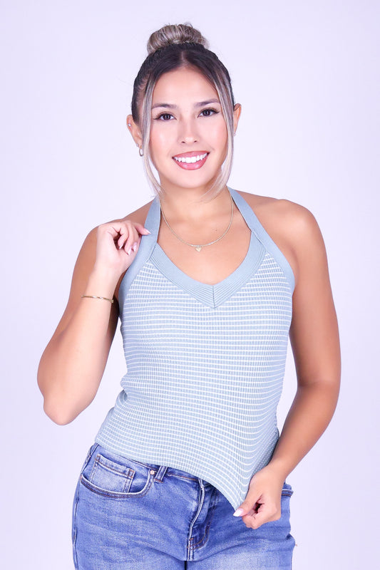 OUT ALL-DAY CROP HALTER TOP