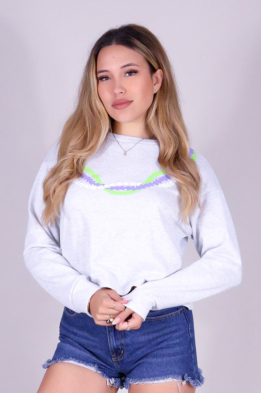 CROWN FLOWER PAKALANA SWEATER