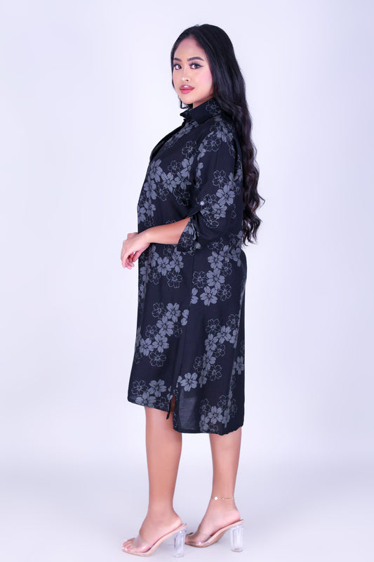 PUAKENIKENI PARADISE BUTTON DOWN DRESS