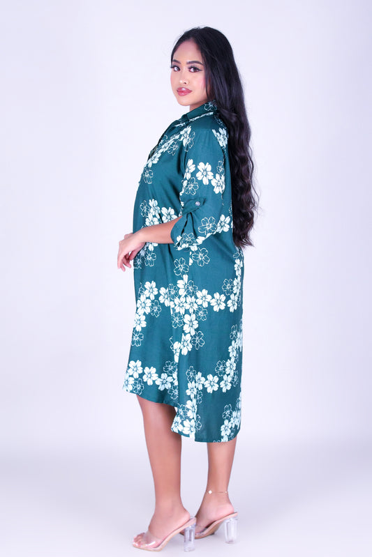 PUAKENIKENI PARADISE BUTTON DOWN DRESS