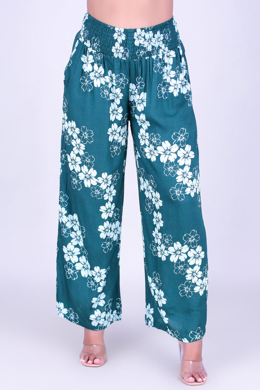 PUAKENIKENI PARADISE SMOCKED WAIST PANTS