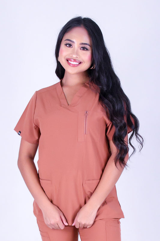 BE PATIENT WITH ME SCRUB TOP